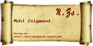 Mohl Zsigmond névjegykártya