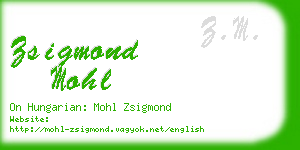 zsigmond mohl business card